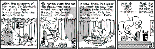 FoxTrot on Tuesday July 16, 1991 Comic Strip