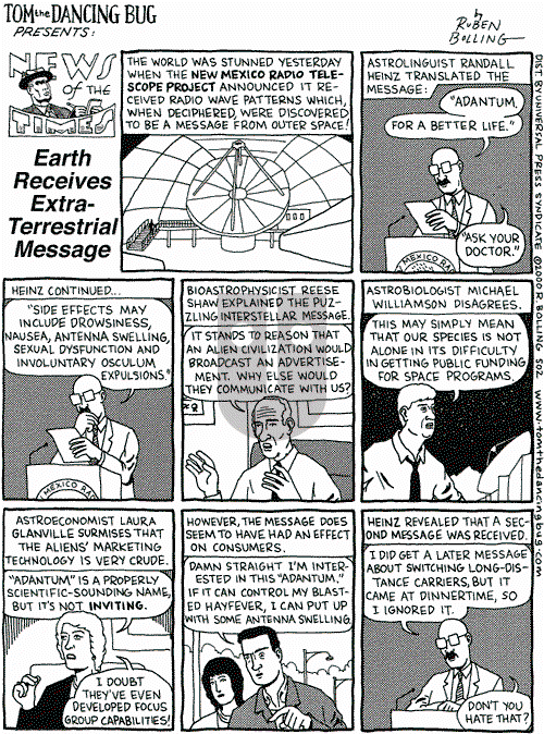 Tom the Dancing Bug on Saturday July 1, 2000 Comic Strip