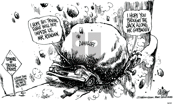 Pat Oliphant - Monday September 22, 1986 Comic Strip