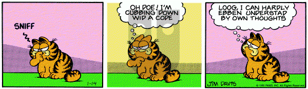 Garfield on Monday January 14, 1980 Comic Strip