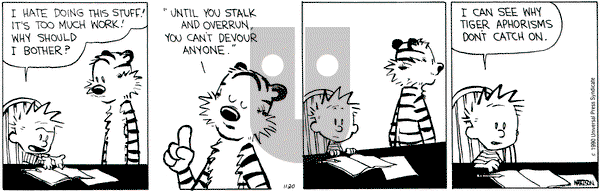 Calvin and Hobbes on Tuesday November 20, 1990 Comic Strip