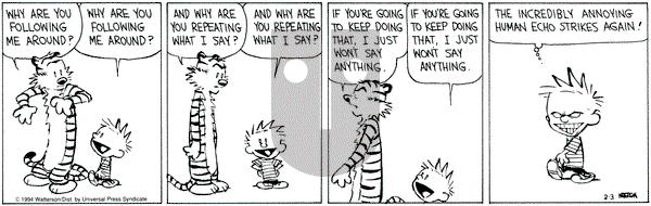 Calvin and Hobbes on Thursday February 3, 1994 Comic Strip