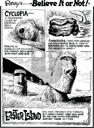 Ripley's Believe It or Not on Saturday March 4, 2006 Comic Strip