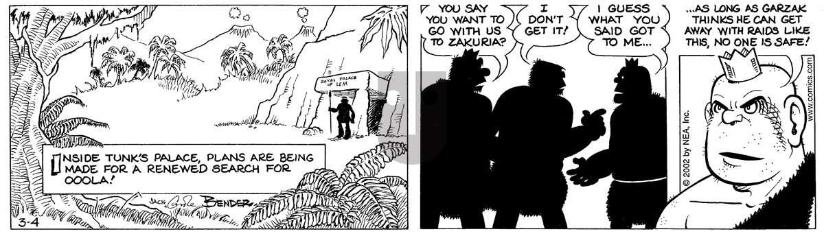 Alley Oop - Monday March 4, 2002 Comic Strip
