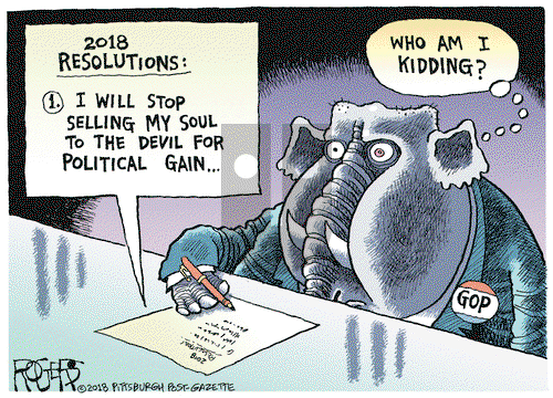 Rob Rogers on Tuesday January 2, 2018 Comic Strip