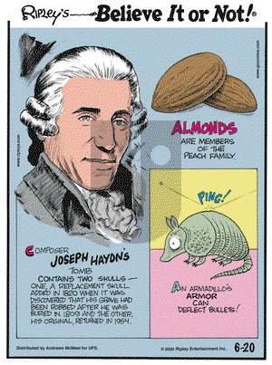 Ripley's Believe It or Not on Saturday June 20, 2020 Comic Strip