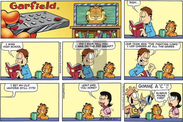 Garfield on Sunday October 11, 2009 Comic Strip