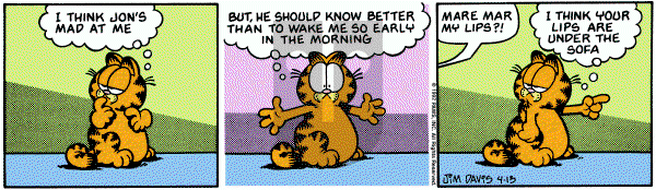 Garfield on Monday April 13, 1992 Comic Strip