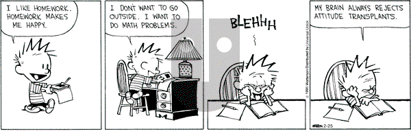 Calvin and Hobbes on Wednesday February 25, 2015 Comic Strip