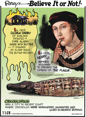 Ripley's Believe It or Not on Friday November 28, 2014 Comic Strip