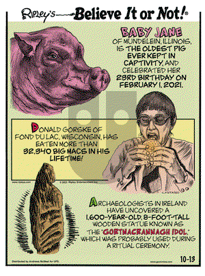 Ripley's Believe It or Not - Wednesday October 13, 2021 Comic Strip