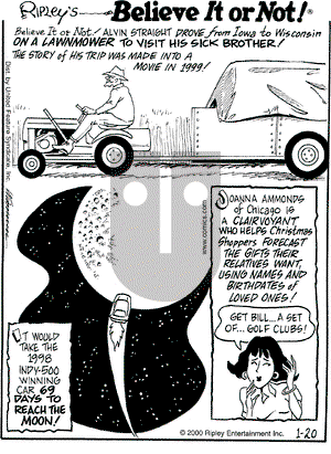 Ripley's Believe It or Not on Thursday January 20, 2000 Comic Strip