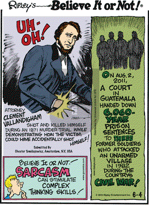 Ripley's Believe It or Not on Monday June 4, 2012 Comic Strip