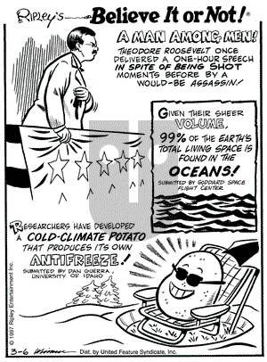 Ripley's Believe It or Not on Thursday March 6, 1997 Comic Strip