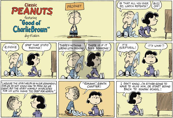 Peanuts on Sunday February 20, 2000 Comic Strip