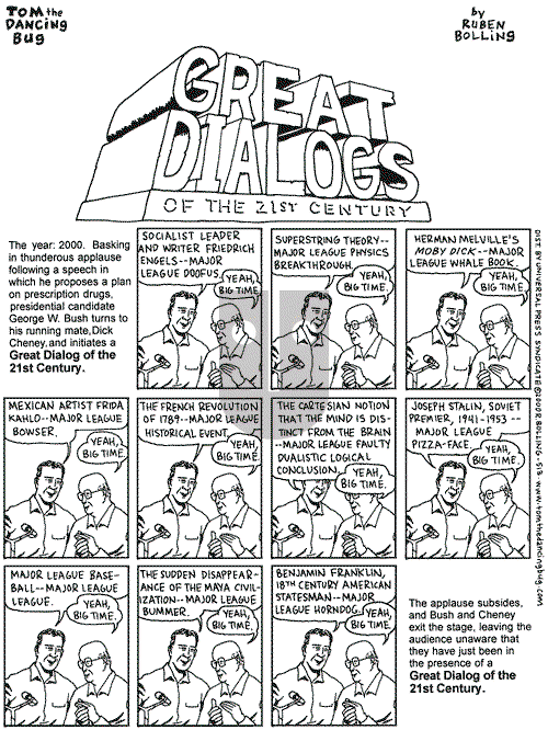 Tom the Dancing Bug on Saturday September 16, 2000 Comic Strip