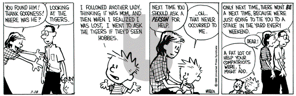 Calvin and Hobbes on Thursday July 28, 1988 Comic Strip