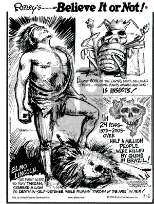 Ripley's Believe It or Not on Monday March 6, 2006 Comic Strip