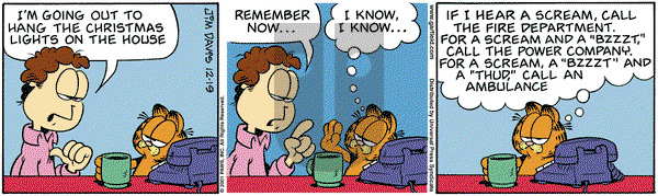 Garfield on Wednesday December 19, 2001 Comic Strip