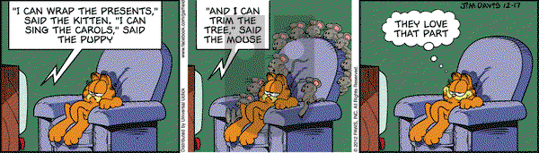 Garfield on Monday December 17, 2012 Comic Strip