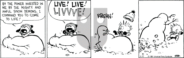 Calvin and Hobbes - Monday December 31, 1990 Comic Strip