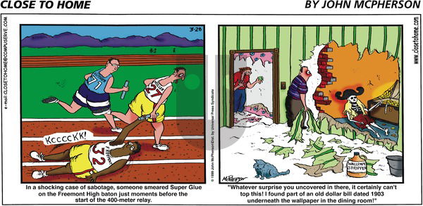 Close to Home on Sunday October 3, 1999 Comic Strip