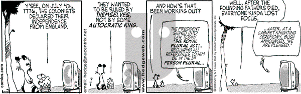 Over the Hedge on Tuesday July 1, 2003 Comic Strip