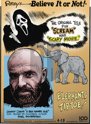 Ripley's Believe It or Not on Monday April 15, 2019 Comic Strip