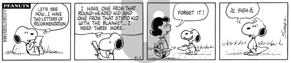 Peanuts on Wednesday March 7, 1973 Comic Strip