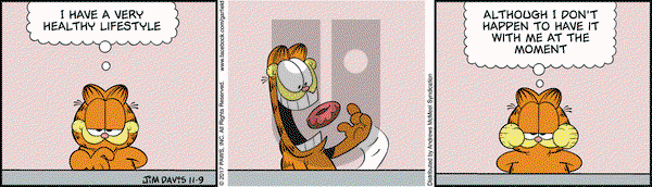 Garfield on Thursday November 9, 2017 Comic Strip