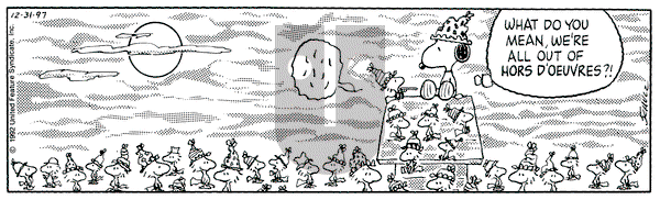 Peanuts on Wednesday December 31, 1997 Comic Strip