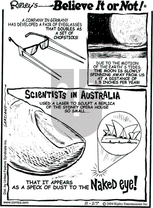 Ripley's Believe It or Not on Friday August 27, 2004 Comic Strip