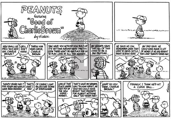 Peanuts on Sunday June 30, 1968 Comic Strip