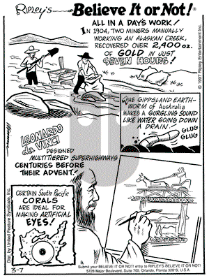 Ripley's Believe It or Not on Friday March 7, 1997 Comic Strip