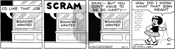 Nancy on Saturday April 9, 1955 Comic Strip