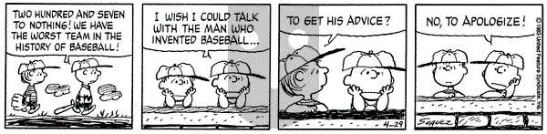 Peanuts on Friday April 29, 1983 Comic Strip