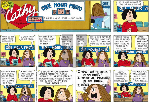 Cathy Classics on Sunday August 12, 2001 Comic Strip