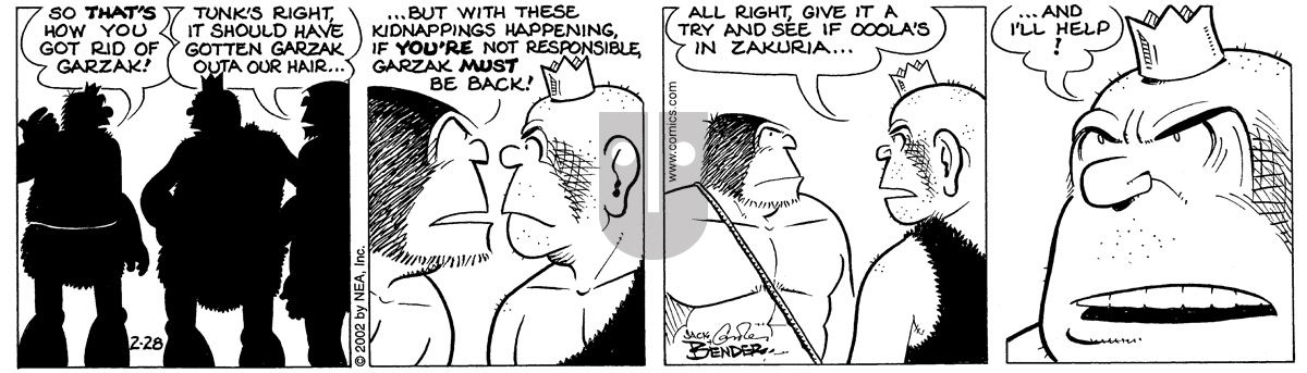 Alley Oop - Thursday February 28, 2002 Comic Strip