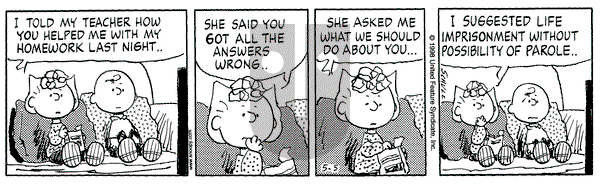 Peanuts on Tuesday May 5, 1998 Comic Strip