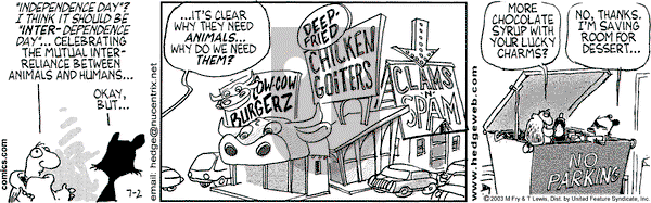 Over the Hedge on Wednesday July 2, 2003 Comic Strip