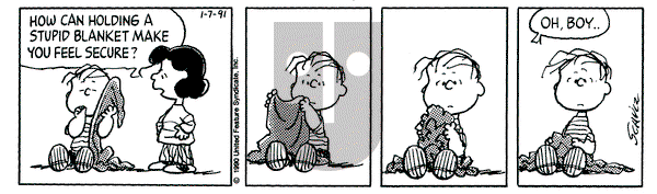 Peanuts on Monday January 7, 1991 Comic Strip