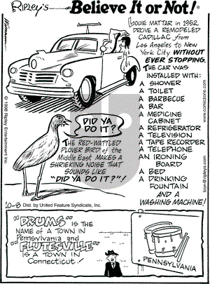 Ripley's Believe It or Not on Thursday October 8, 1998 Comic Strip