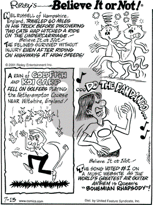 Ripley's Believe It or Not on Friday July 13, 2001 Comic Strip