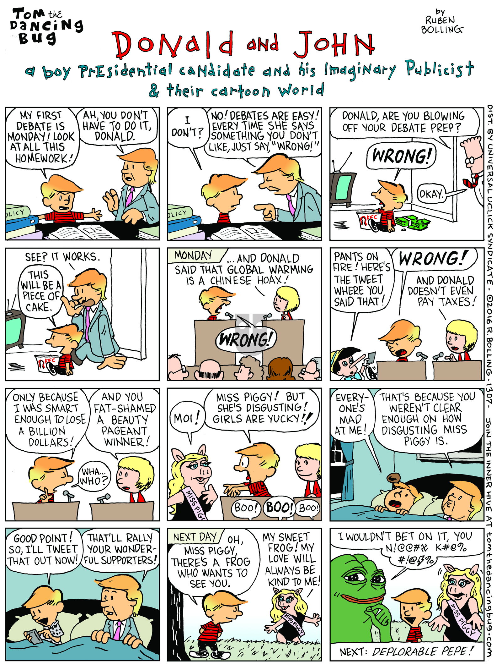 Tom the Dancing Bug on Monday October 3, 2016 Comic Strip