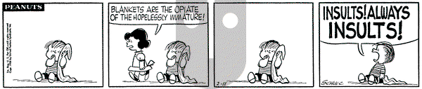 Peanuts on Tuesday February 11, 1958 Comic Strip