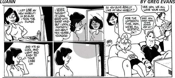 Luann on Sunday July 24, 1994 Comic Strip