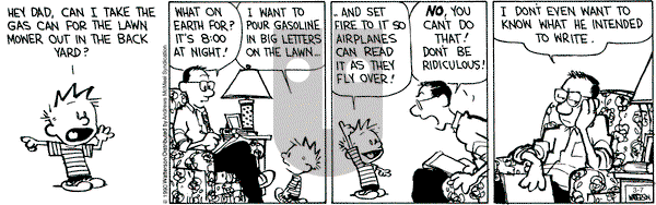 Calvin and Hobbes - Saturday March 7, 2020 Comic Strip