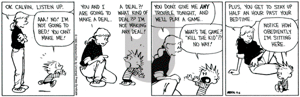 Calvin and Hobbes on Wednesday September 6, 1995 Comic Strip