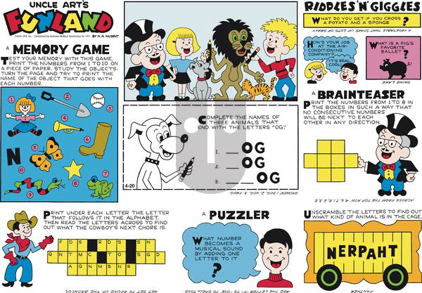Uncle Art's Funland on Sunday April 20, 2025 Comic Strip