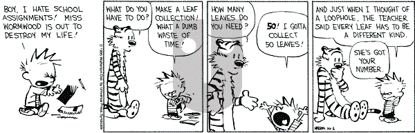 Calvin and Hobbes - Monday October 2, 1995 Comic Strip